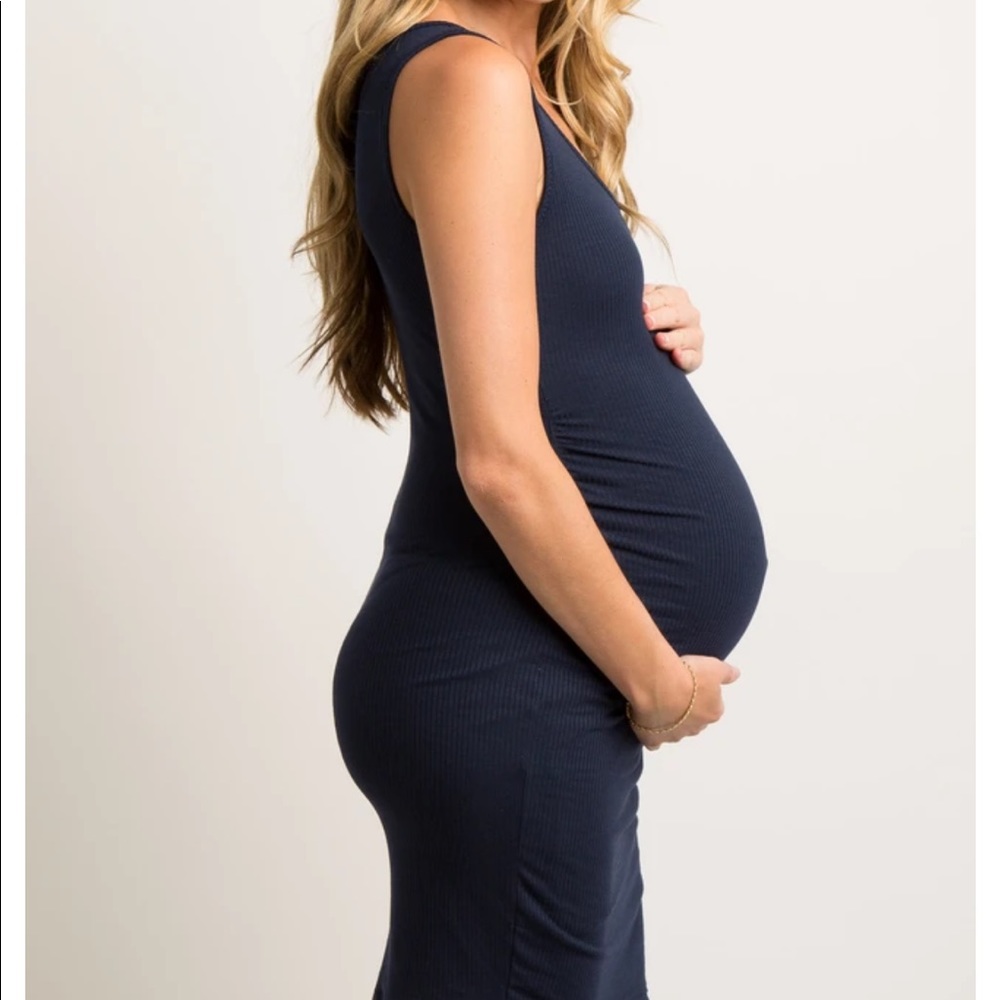 Pinkblush Navy Sleeveless Fitted Dress